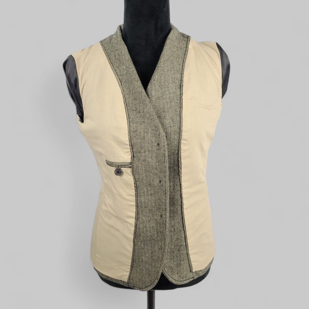 Gap Womens Blazer Herringbone Academia Blazer Jacket Brown Sz 4 - Picture 9 of 10